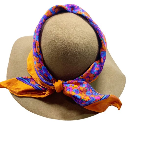 Custom Brown Wool Wide Brim Hat OS